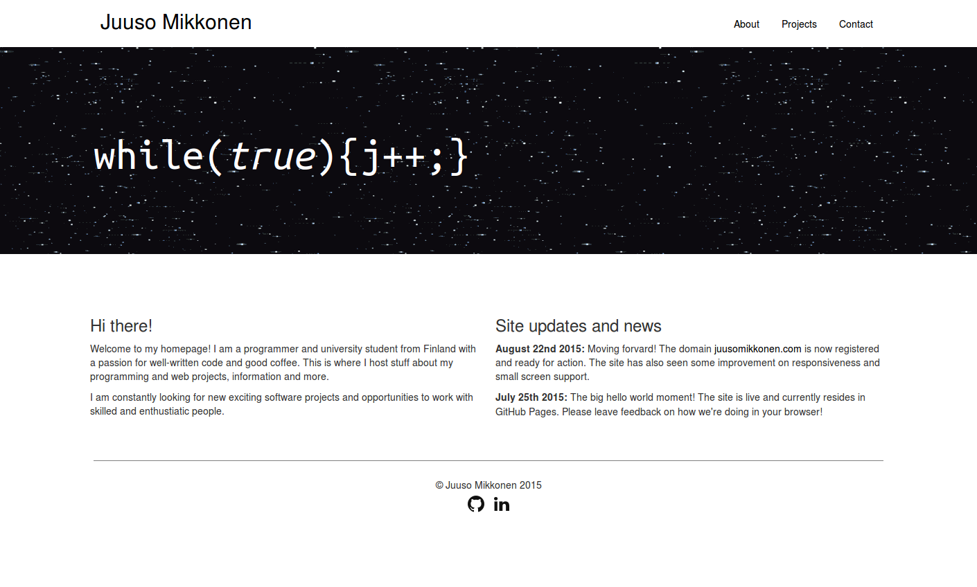 The website in 2015